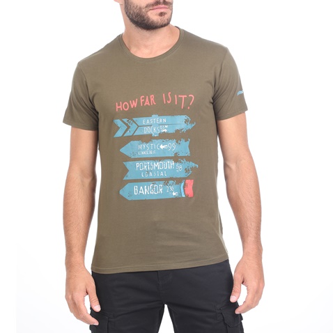 BATTERY-Ανδρικό t-shirt BATTERY χακί