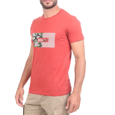GREENWOOD-Ανδρική κοντομάνικη μπλούζα GREENWOOD κόκκινη