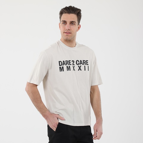 DIRTY LAUNDRY-Ανδρικό t-shirt DIRTY LAUNDRY DLMT2121F D2C OVERSIZED TEE λευκό