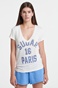 SUGARFREE-Γυναικεία κοντομάνικη μπλούζα SUGARFREE 22812245 λευκή μπλε