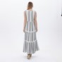 ATTRATTIVO-Γυναικείο μακρύ φόρεμα ATTRATTIVO 9914419 ριγέ λευκό