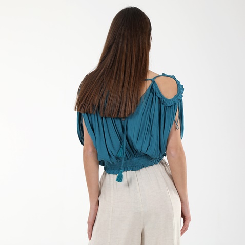ATTRATTIVO-Γυναικείο cropped top ATTRATTIVO 9914704 πετρόλ