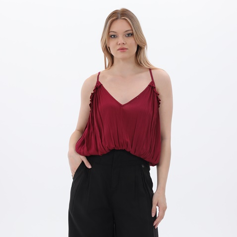 ATTRATTIVO-Γυναικείο cropped top ATTRATTIVO 9914704 μπορντό