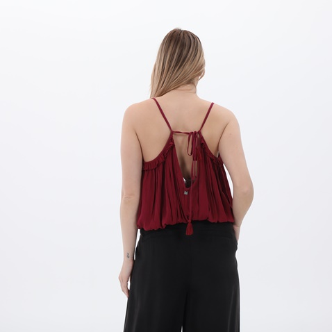 ATTRATTIVO-Γυναικείο cropped top ATTRATTIVO 9914704 μπορντό