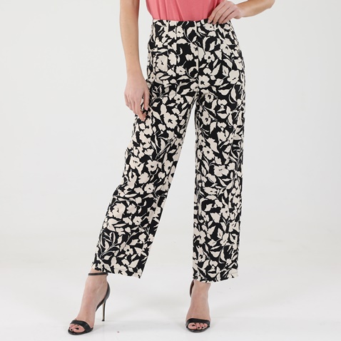 'ALE-Γυναικεία jupe culotte 'ALE 81002024 ασπρόμαυρη floral