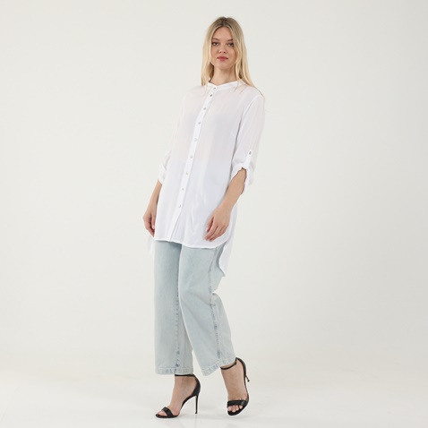 'ALE-Γυναικείο μακρύ πουκάμισο 'ALE 8914711 λευκό