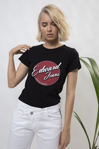 EDWARD JEANS-Γυναικείο t-shirt EDWARD JEANS WP-N-TOP-S20-007 VIVETTE μαύρο