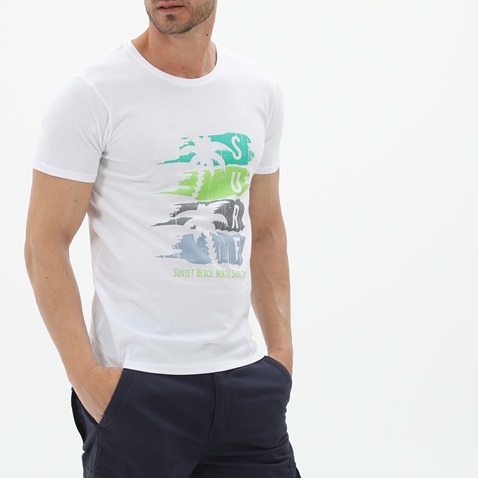 RUN-Ανδρικό t-shirt RUN 21K9120211 λευκό