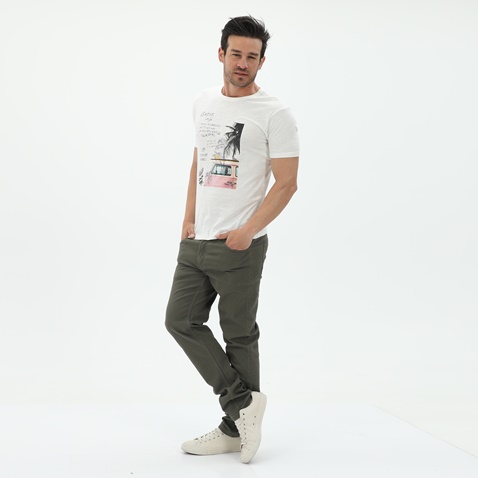 BATTERY-Ανδρικό t-shirt BATTERY 2110056201 λευκό