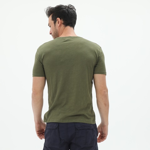 BATTERY-Ανδρικό t-shirt BATTERY 2110056201 χακί
