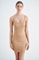 SUGARFREE-Γυναικείο κοντό φόρεμα σε στιλ lingerie SUGARFREE 21814252 μπεζ