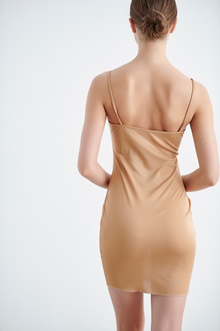 SUGARFREE-Γυναικείο κοντό φόρεμα σε στιλ lingerie SUGARFREE 21814252 μπεζ