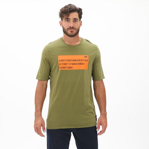 BODYTALK-Ανδρικό t-shirt BODYTALK 1221-955628 λαδί