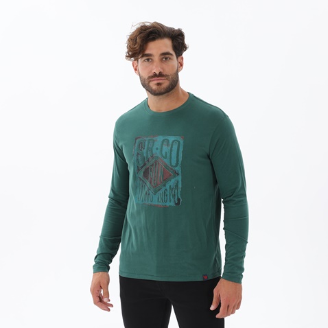 RUN-Ανδρική μπλούζα RUN 02K903892 πράσινη