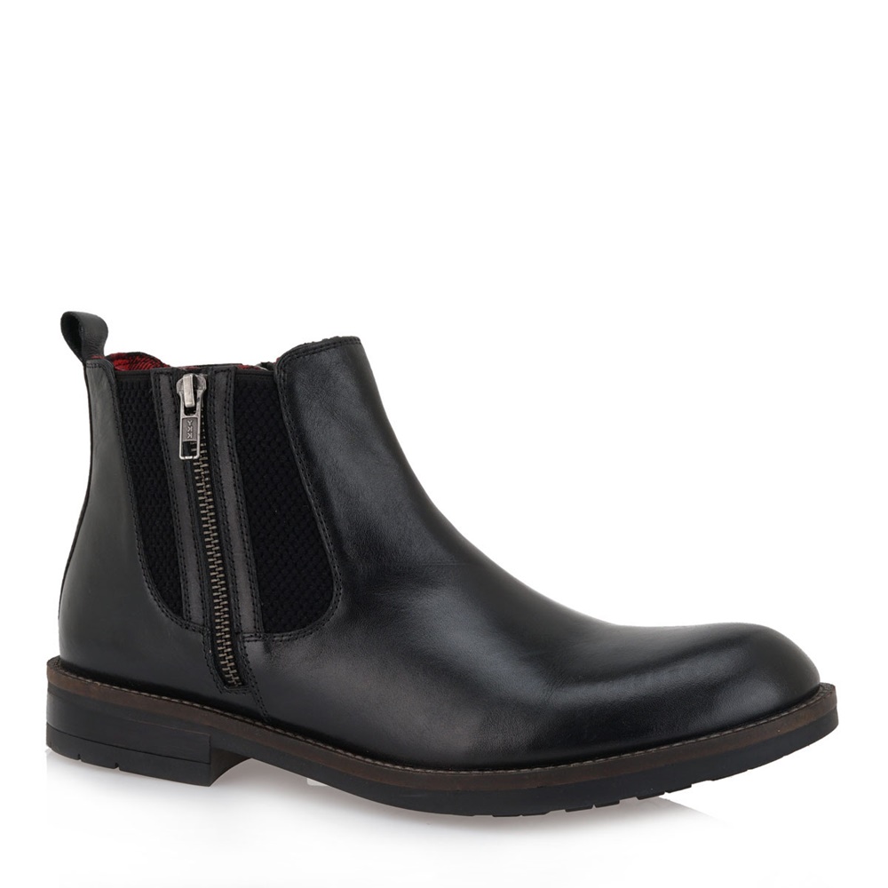 JK LONDON - Ανδρικά δερμάτινα μποτάκια JK LONDON N514X6702 μαύρα Ανδρικά/Παπούτσια/Μπότες-Μποτάκια/Μποτάκια