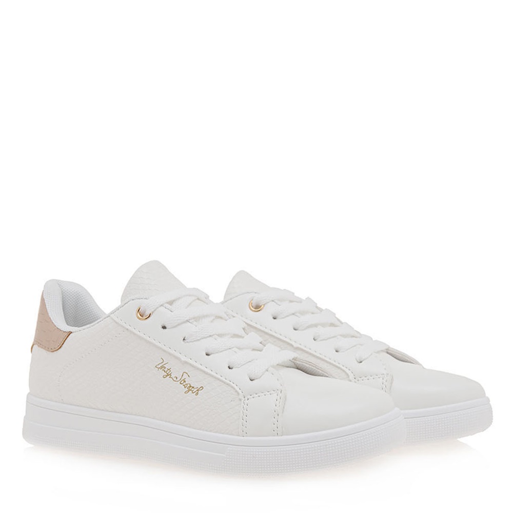MIMSOGA – Γυναικεία sneakers MIMSOGA O184F3511 λευκά μπρονζέ