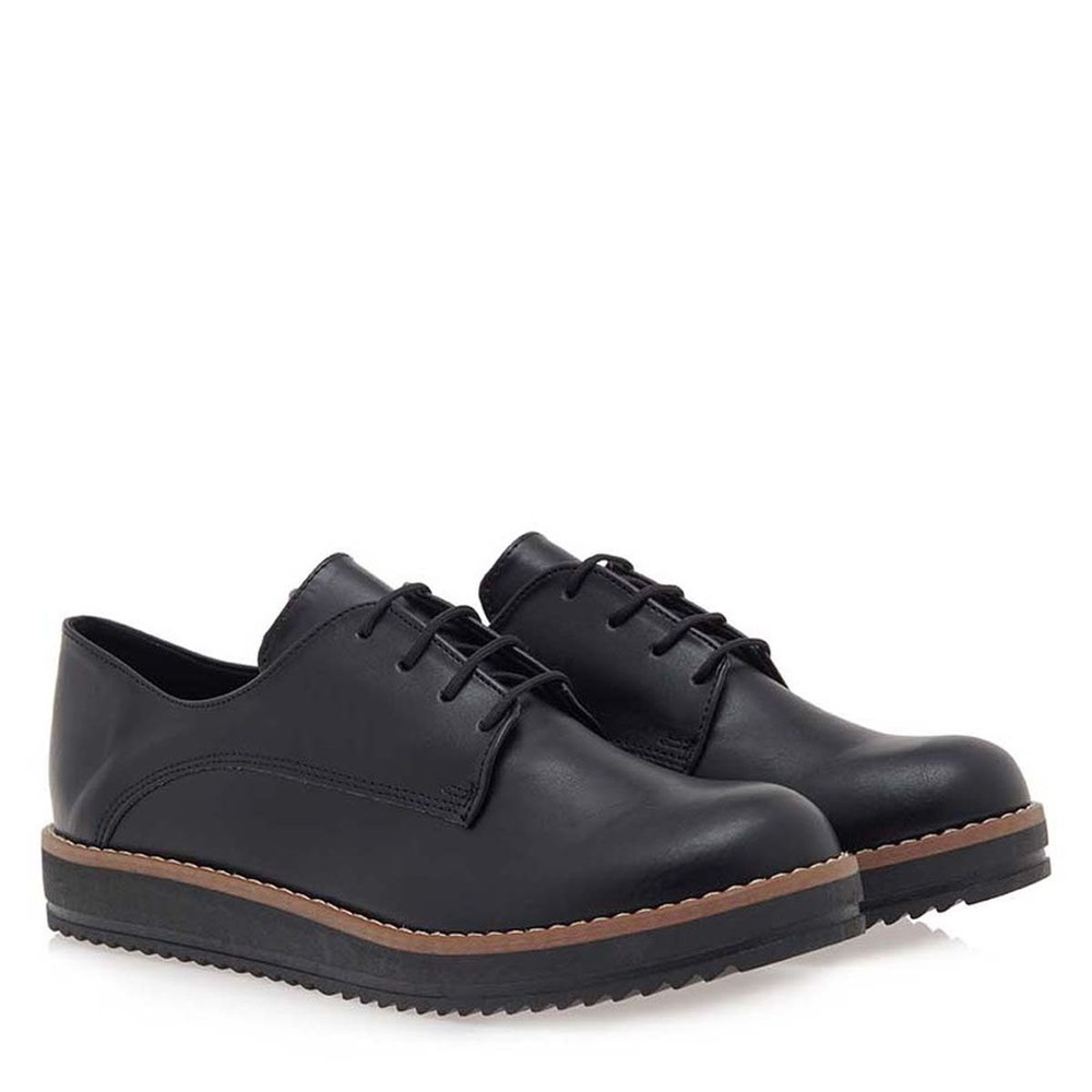 Γυναικεία/Παπούτσια/Μοκασίνια-Μπαλαρίνες/Μοκασίνια EXE - Γυναικεία παπούτσια oxfords EXE N14173501 μαύρα