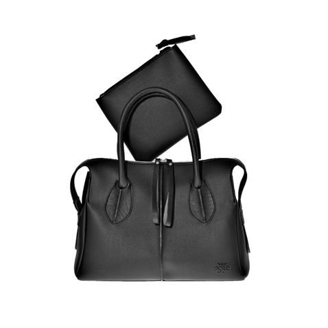 VQF POLO LINE-Γυναικεία τσάντα χειρός VQF POLO LINE 1609 μαύρη