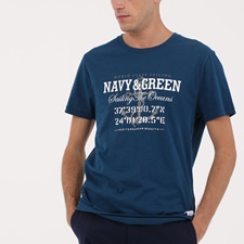 NAVY & GREEN-Ανδρικό t-shirt NAVY & GREEN μπλε