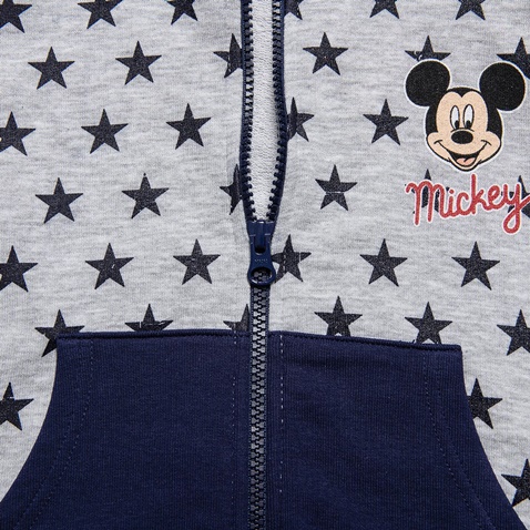 DISNEY-Παιδιική φούτερ ζακέτα Disney Mickey Mouse γκρι μπλε