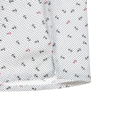 ALOUETTE-Παιδικό κοντομάνικο πουκάμισο ALOUETTE λευκό μοτίβο άγκυρες