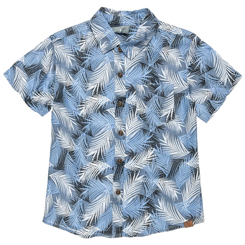 ALOUETTE-Παιδικό κοντομάνικο πουκάμισο ALOUETTE μπλε palm