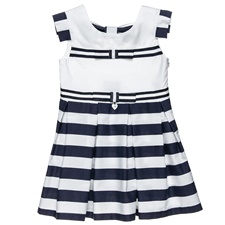 ALOUETTE-Παιδικό φόρεμα ALOUETTE ριγέ λευκό μπλε navy