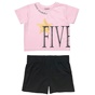 ALOUETTE-Παιδικό σετ για κορίτσια από μπλούζα και σορτς FIVE STAR ALOUETTE μαύρο ροζ