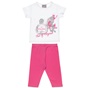 ALOUETTE-Παιδικό σετ από κοντομάνικη μπλούζα και κολάν FIVE STAR ALOUETTE λευκό ροζ