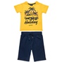 ALOUETTE-Παιδικό σετ από μπλούζα και βερμούδα ALOUETTE κίτρινο μπλε