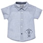 ALOUETTE-Παιδικό κοντομάνικο πουκάμισο ALOUETTE ριγέ λευκό μπλε