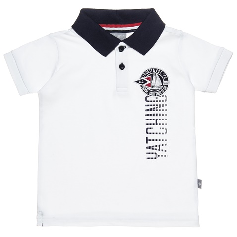 ALOUETTE-Παιδική κοντομάνικη μπλούζα polo ALOUETTE λευκή