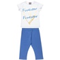 ALOUETTE-Παιδικό σετ από μπλούζα και κολάν FIVE STAR ALOUETTE λευκό μπλε