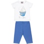 ALOUETTE-Παιδικό σετ από κοντομάνικη μπλούζα και κολάν FIVE STAR ALOUETTE λευκό μπλε