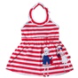 ALOUETTE-Παιδικό φόρεμα ALOUETTE ριγέ λευκό-κόκκινο