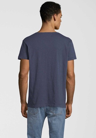 FUNKY BUDDHA-Ανδρικό essential t-shirt με τσέπη στο στήθος FUNKY BUDDHA μπλε