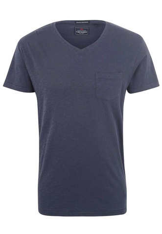 FUNKY BUDDHA-Ανδρικό essential t-shirt με τσέπη στο στήθος FUNKY BUDDHA μπλε