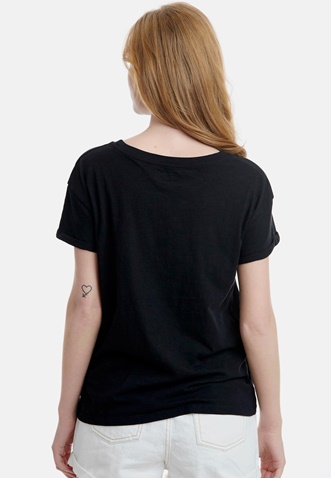 FUNKY BUDDHA-Γυναικείο essential t-shirt FUNKY BUDDHA μαύρο