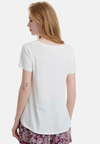 FUNKY BUDDHA-Γυναικείο essential t-shirt FUNKY BUDDHA λευκό