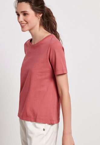 FUNKY BUDDHA-Γυναικείο essential t-shirt FUNKY BUDDHA σκούρο ροζ