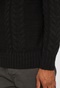 FUNKY BUDDHA-Ανδρική πλεκτή μπλούζα ζιβάγκο FUNKY BUDDHA μαύρη 