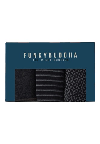 FUNKY BUDDHA-Ανδρικά εσώρουχα FUNKY BUDDHA 3-Pack Boxer Shorts γκρι 