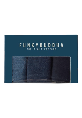 FUNKY BUDDHA-Ανδρικά εσώρουχα FUNKY BUDDHA 3-Pack Boxer Shorts μπλε