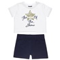 ALOUETTE-Παιδικό σετ από cropped μπλούζα και σορτς ALOUETTE Five Star λευκό μπλε
