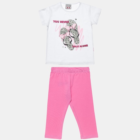 ALOUETTE-Παιδικό σετ από μπλούζα και κολάν Five Star ALOUETTE λευκό ροζ