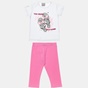 ALOUETTE-Παιδικό σετ από μπλούζα και κολάν Five Star ALOUETTE λευκό ροζ