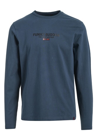 FUNKY BUDDHA-Ανδρική μακρυμάνικη μπλούζα FUNKY BUDDHA μπλε