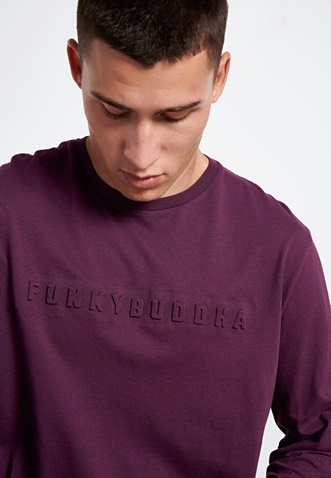 FUNKY BUDDHA-Ανδρική μακρυμάνικη μπλούζα FUNKY BUDDHA μωβ