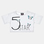 ALOUETTE-Παιδικό σετ από μπλούζα cropped και σορτς ALOUETTE Five Star λευκό μπλε