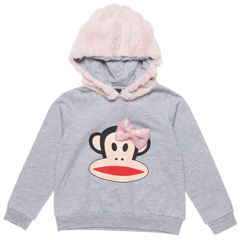 PAUL FRANK-Παιδική φούτερ μπλούζα PAUL FRANK γκρι ροζ